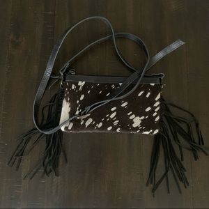 american darling cowhide fringe crossbody